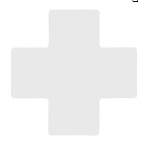 Brady 104483 ToughStripe Nonabrasive Cross Shape Floor Marking Tape, 10" Length,